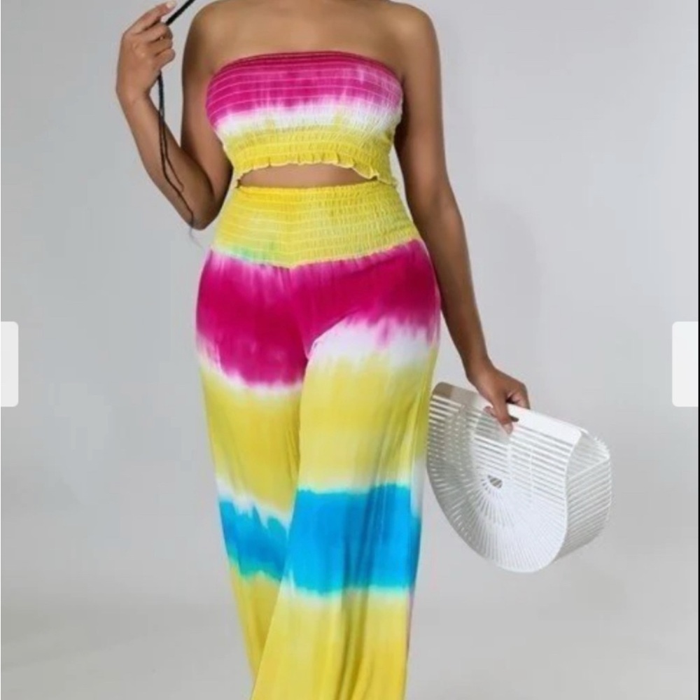 Colorful Tie-Dye Strapless 2 Piece